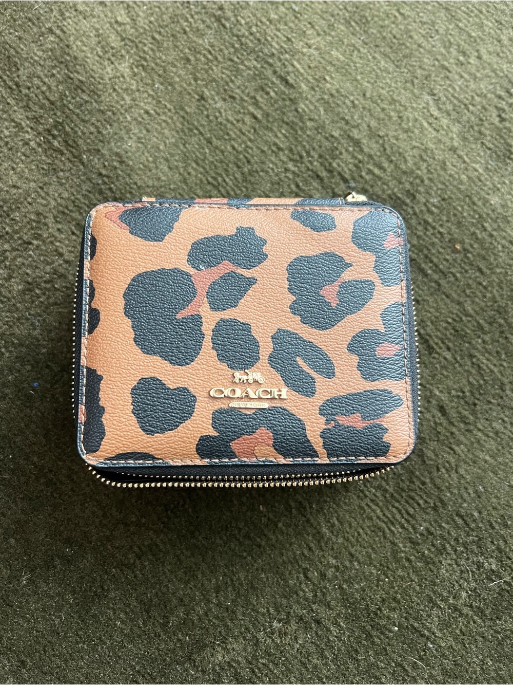 Coach Jewelry Travel Holder - Brown & Black Leopard Print